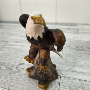 Vintage Bald Eagle‎ Figurine - 5" Ceramic Patriotic American Wildlife Statue Fig
